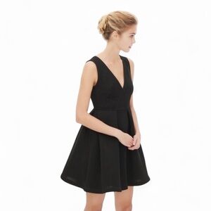 Sandro Black Pleated Fit Flare Mini Dress NWT